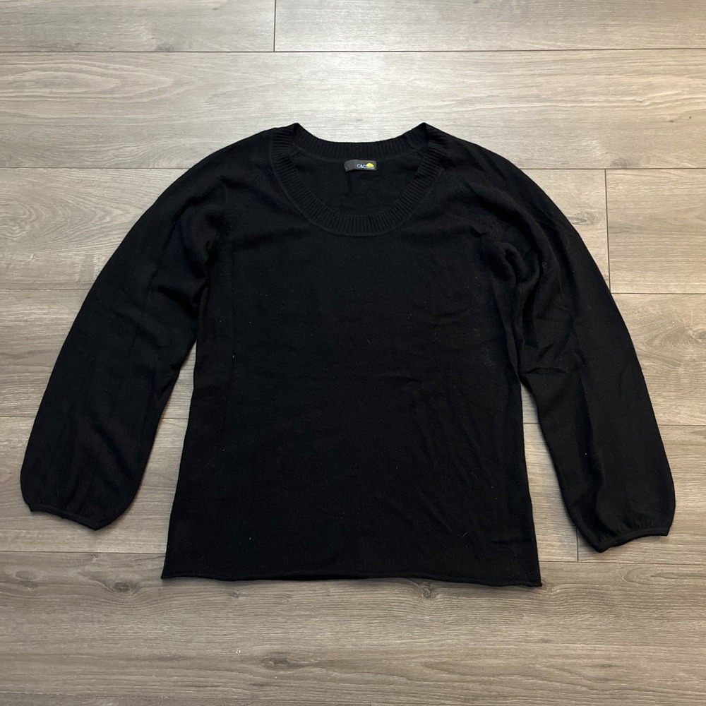 C&C California Womens L Pullover Cashmere Sweater Black